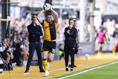 060925 - Newport County v Bristol Rovers - Sky Bet League 2 - Lee Jenkins of Newport County takes a throw in
