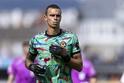 060925 - Newport County v Bristol Rovers - Sky Bet League 2 - Newport County goalkeeper Nik Tzanev during half time
