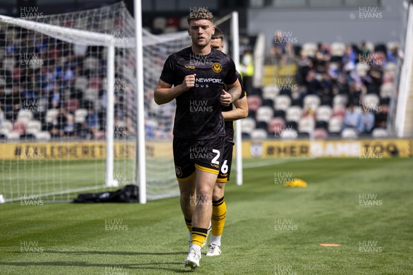 060925 - Newport County v Bristol Rovers - Sky Bet League 2 - Cameron Evans of Newport County during the warm up