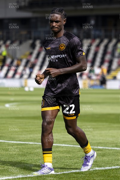 060925 - Newport County v Bristol Rovers - Sky Bet League 2 - Habeeb Ogunneye of Newport County during the warm up