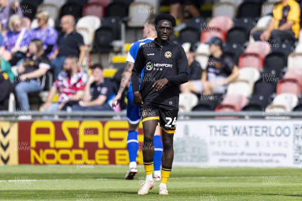 060925 - Newport County v Bristol Rovers - Sky Bet League 2 - Nathaniel Opoku of Newport County during the warm up
