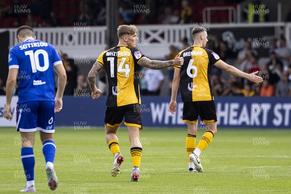 060925 - Newport County v Bristol Rovers - Sky Bet League 2 - Kai Whitmore of Newport County celebrates scoring his sides first goal
