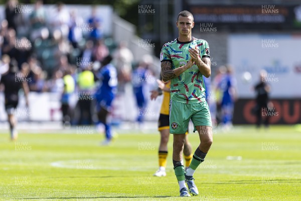 060925 - Newport County v Bristol Rovers - Sky Bet League 2 - Newport County goalkeeper Nik Tzanev applauds fans at full time