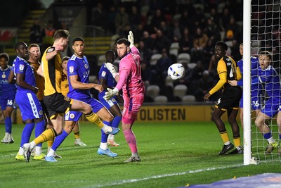 170326 - Newport County v Bromley - Sky Bet League 2 - Matthew Baker of Newport County goes close