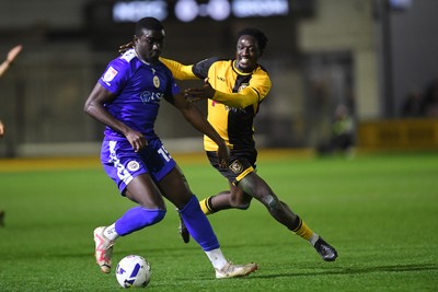 170326 - Newport County v Bromley - Sky Bet League 2 - Nathan Opoku of Newport County is challenged by Damola Ajayi of Bromley