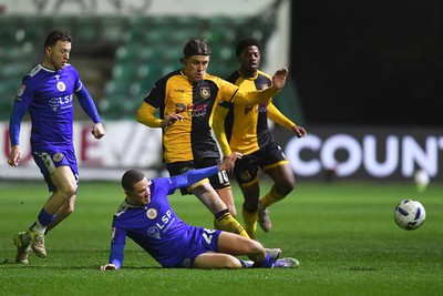 170326 - Newport County v Bromley - Sky Bet League 2 - Harrison Biggins of Newport County is challenged by Marcus Ifill of Bromley
