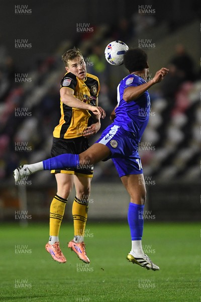 170326 - Newport County v Bromley - Sky Bet League 2 - Sven Sprangler of Newport County is challenged by William Hondermarck of Bromley