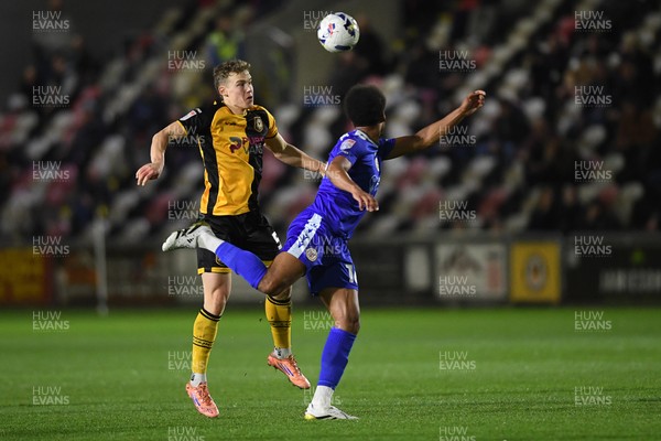 170326 - Newport County v Bromley - Sky Bet League 2 - Sven Sprangler of Newport County is challenged by William Hondermarck of Bromley