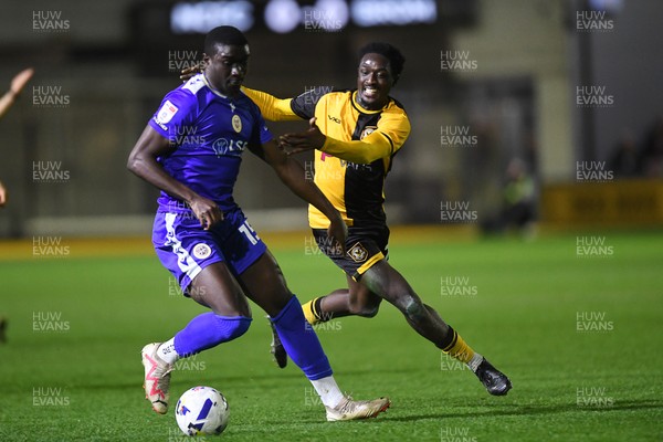 170326 - Newport County v Bromley - Sky Bet League 2 - Nathan Opoku of Newport County is challenged by Damola Ajayi of Bromley