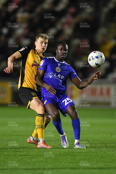 170326 - Newport County v Bromley - Sky Bet League 2 - Sven Sprangler of Newport County is challenged by Damola Ajayi of Bromley