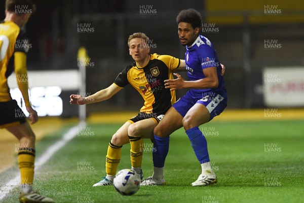 170326 - Newport County v Bromley - Sky Bet League 2 - Matt Smith of Newport County is challenged by William Hondermarck of Bromley