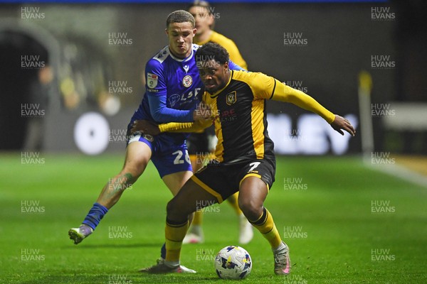 170326 - Newport County v Bromley - Sky Bet League 2 - Bobby Kamwa of Newport County is challenged by Sam German of Bromley