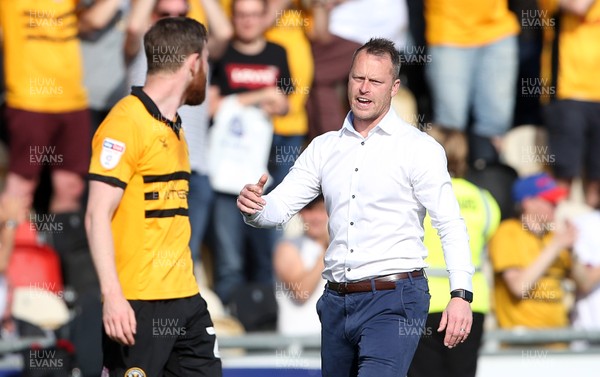 190419 - Newport County v Bury FC - SkyBet League Two - Newport County Manager Michael Flynn at full time