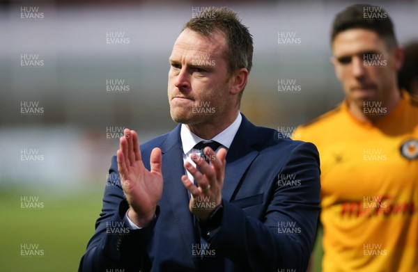 031217 - Newport County v Cambridge United, FA Cup Second Round - Newport County manager Mike Flynn applauds the fans at the end of the match