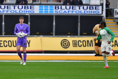 210226 - Newport County v Cambridge United - Sky Bet League 2 - Jordan Wright of Newport County 