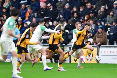 210226 - Newport County v Cambridge United - Sky Bet League 2 - Harrison Biggins of Newport County on the attack