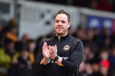 210226 - Newport County v Cambridge United - Sky Bet League 2 - Newport County assistant manager Mark Smith