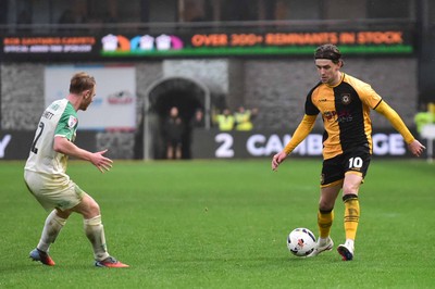 210226 - Newport County v Cambridge United - Sky Bet League 2 - Harrison Biggins of Newport County 
