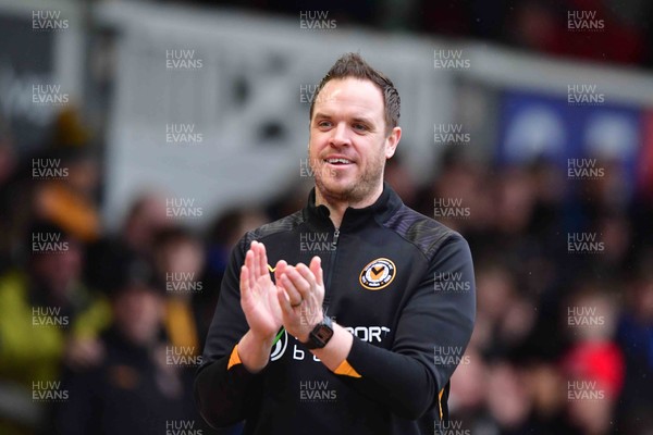 210226 - Newport County v Cambridge United - Sky Bet League 2 - Newport County assistant manager Mark Smith