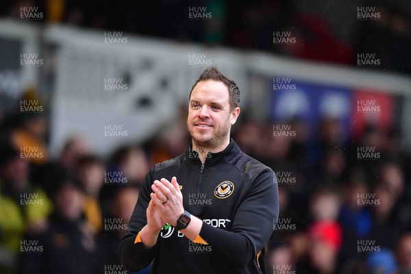 210226 - Newport County v Cambridge United - Sky Bet League 2 - Newport County assistant manager Mark Smith