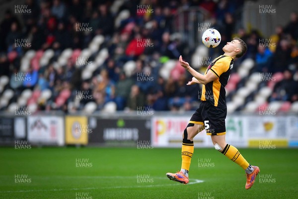 210226 - Newport County v Cambridge United - Sky Bet League 2 - Sven Sprangler of Newport County controls the ball