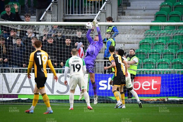 210226 - Newport County v Cambridge United - Sky Bet League 2 - Jordan Wright of Newport County takes the ball