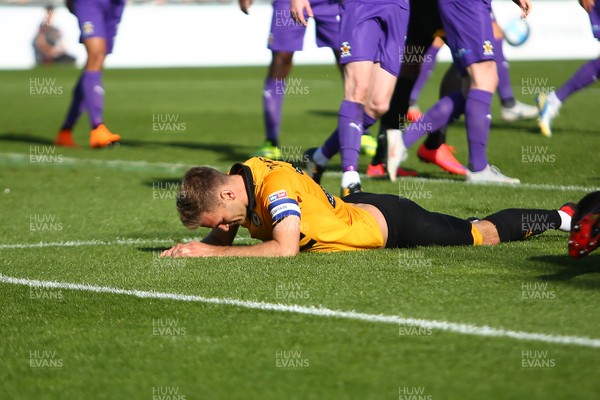 190918 Newport County v Cambridge United - Sky Bet League 2 - Mickey Demetriou of Newport County is frustrated after missing a chance 
