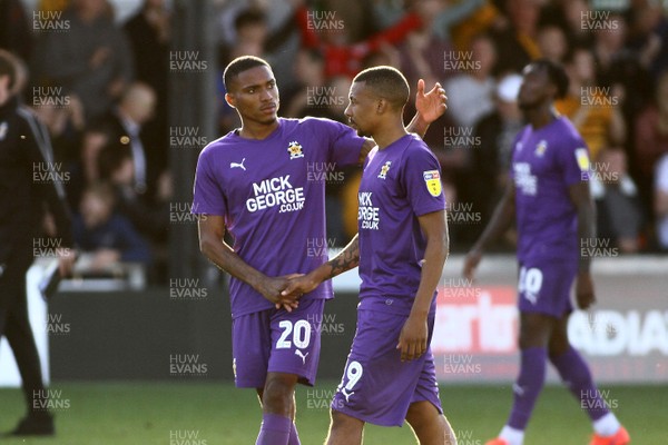 190918 Newport County v Cambridge United - Sky Bet League 2 - Jevani Brown and Reggie Lambe of Cambridge are dejected at the end of the game