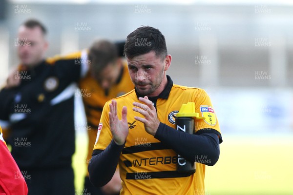 190918 Newport County v Cambridge United - Sky Bet League 2 - Padraig Amond of Newport County applauds the fans at the end of the game