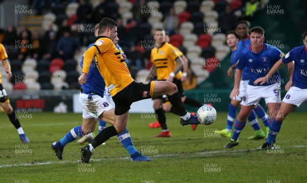 020319 - Newport County v Carlisle United - SkyBet League Two - Padraig Amond of Newport County score their second goal