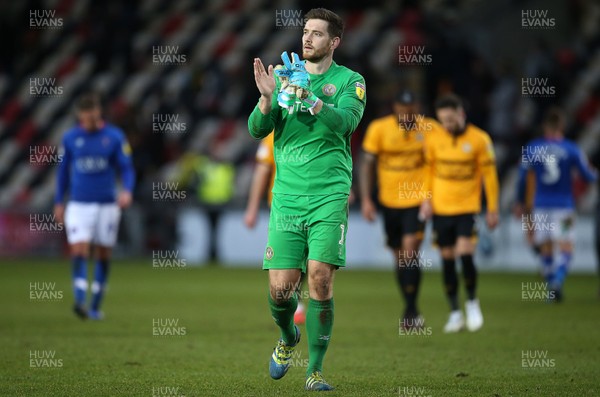 020319 - Newport County v Carlisle United - SkyBet League Two - Joe Day of Newport County thanks fans at full time