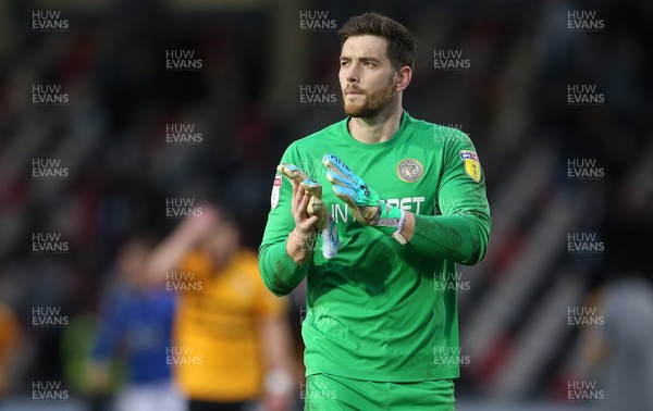 020319 - Newport County v Carlisle United - SkyBet League Two - Joe Day of Newport County thanks fans at full time