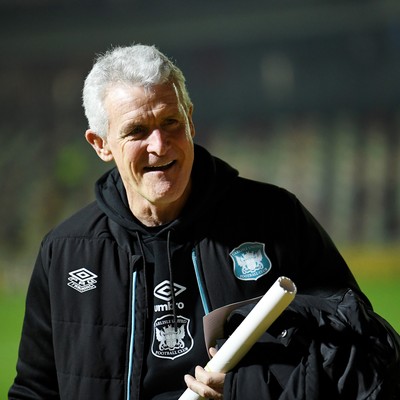 110225 - Newport County v Carlisle United - Sky Bet League 2 - Mark Hughes, New Manager of Carlisle United arrives at the stadium ahead of the game 