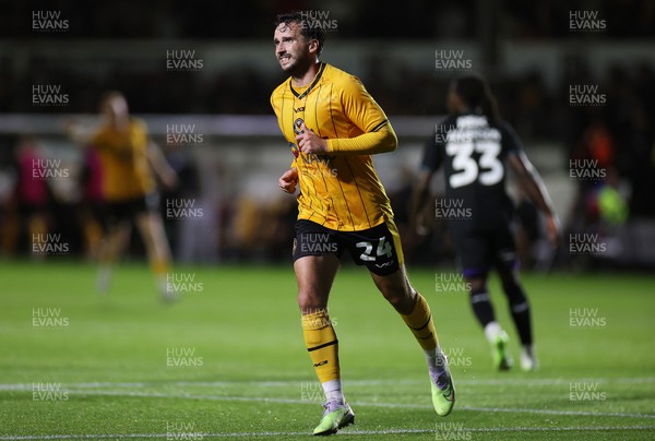 080823 - Newport County v Charlton Athletic - Carabao Cup - Aaron Wildig of Newport County celebrates scoring a goal