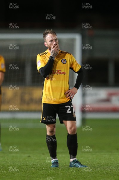 071117 - Newport County v Cheltenham Town - Checkatrade Trophy - Dejected Sean Rigg of Newport County