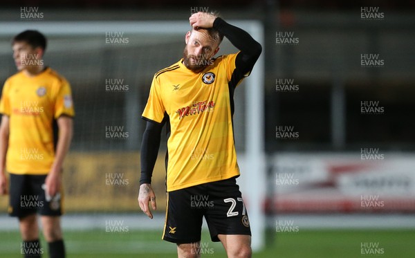 071117 - Newport County v Cheltenham Town - Checkatrade Trophy - Dejected Sean Rigg of Newport County