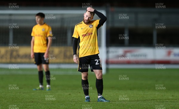 071117 - Newport County v Cheltenham Town - Checkatrade Trophy - Dejected Sean Rigg of Newport County