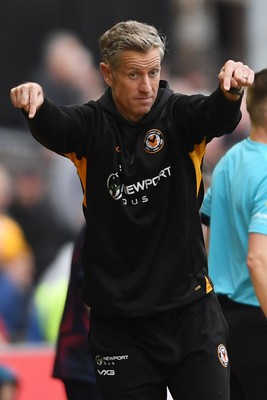 181025 - Newport County v Cheltenham Town - Sky Bet League 2 - Newport County Manager, David Hughes