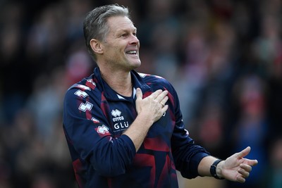 181025 - Newport County v Cheltenham Town - Sky Bet League 2 -  Steve Cotterill, Cheltenham Town Manager celebrates the win at full time