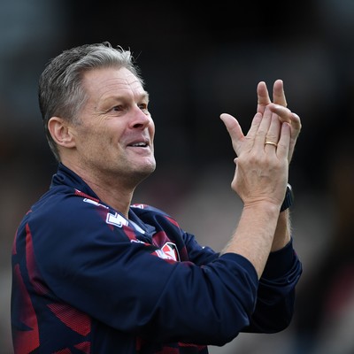 181025 - Newport County v Cheltenham Town - Sky Bet League 2 -  Steve Cotterill, Cheltenham Town Manager celebrates the win at full time