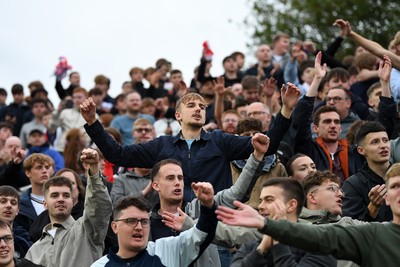 181025 - Newport County v Cheltenham Town - Sky Bet League 2 - Cheltenham fans celebrate the win at full time