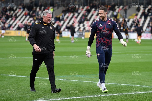 181025 - Newport County v Cheltenham Town - Sky Bet League 2 - Newport County Assistant Manager, Wayne Hatswell and Joe Day of Cheltenham Town