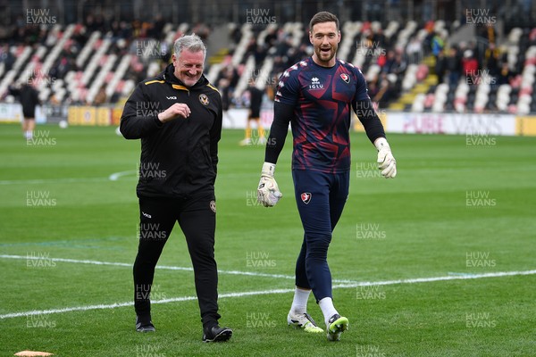 181025 - Newport County v Cheltenham Town - Sky Bet League 2 - Newport County Assistant Manager, Wayne Hatswell and Joe Day of Cheltenham Town