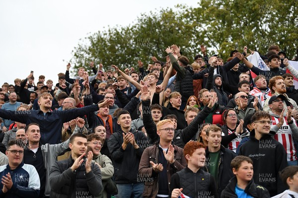 181025 - Newport County v Cheltenham Town - Sky Bet League 2 - Cheltenham fans celebrate the win at full time