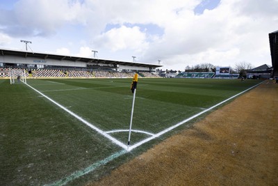 220225 - Newport County v Cheltenham Town - Sky Bet League 2 - A general view of Rodney Parade ahead of of the match