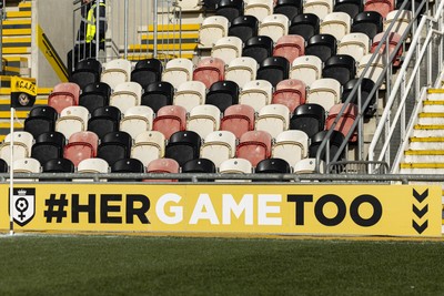 220225 - Newport County v Cheltenham Town - Sky Bet League 2 - A general view of Rodney Parade ahead of of the match