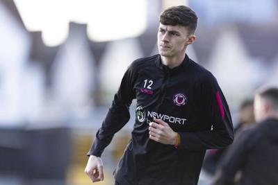 220225 - Newport County v Cheltenham Town - Sky Bet League 2 - Joe Thomas of Newport County during the warm up