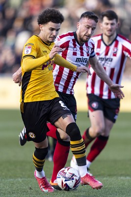 220225 - Newport County v Cheltenham Town - Sky Bet League 2 - Josh Martin of Newport County in action