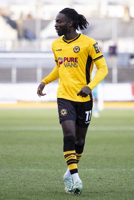 220225 - Newport County v Cheltenham Town - Sky Bet League 2 - Cameron Antwi of Newport County in action