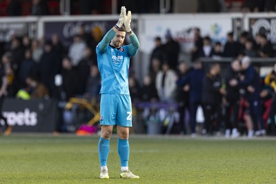 220225 - Newport County v Cheltenham Town - Sky Bet League 2 - Cheltenham Town goalkeeper Joe Day at full time